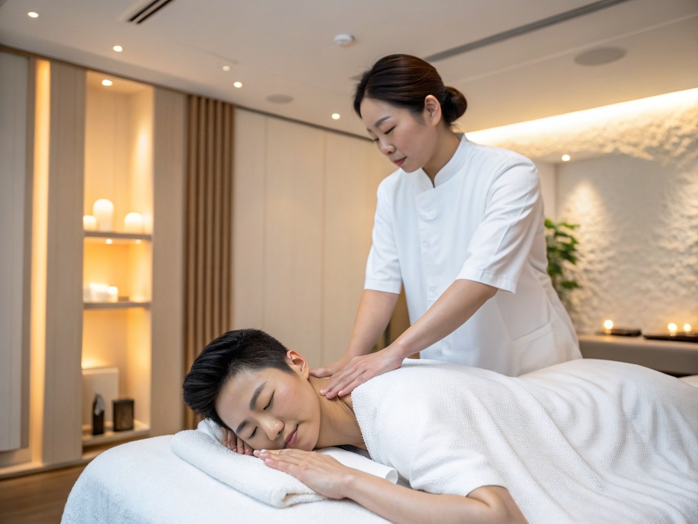 マッサージ施術の様子